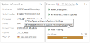 Firmware Update einer Fortigate Firewall – Troublenet
