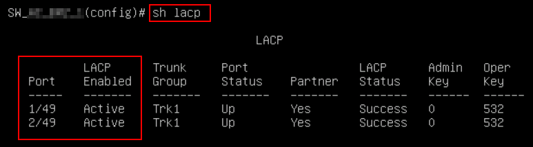 LACP Aruba