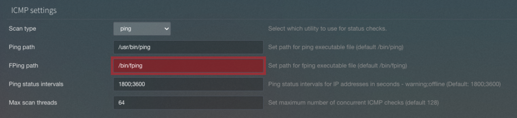 Phpipam Icmp Settings